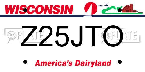 Z25JTO Wisconsin License Plate