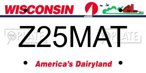 Z25MAT Wisconsin License Plate