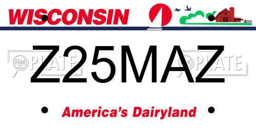 Z25MAZ Wisconsin License Plate