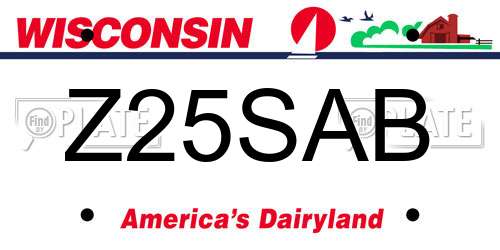 Z25SAB Wisconsin License Plate