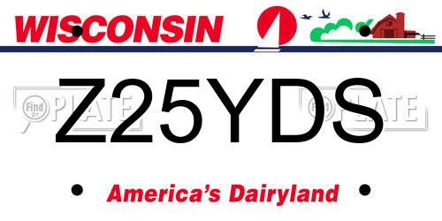 Z25YDS Wisconsin License Plate