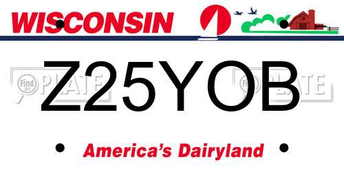 Z25YOB Wisconsin License Plate