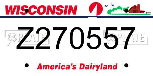 Z270557 Wisconsin License Plate