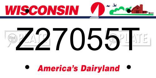 Z27055T Wisconsin License Plate