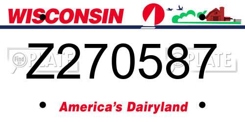 Z270587 Wisconsin License Plate