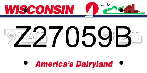 Z27059B Wisconsin License Plate