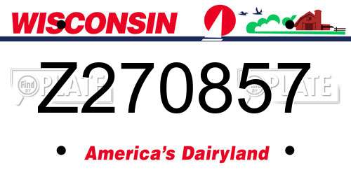Z270857 Wisconsin License Plate