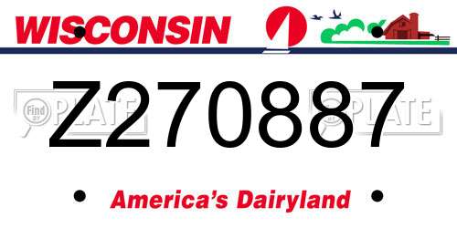 Z270887 Wisconsin License Plate