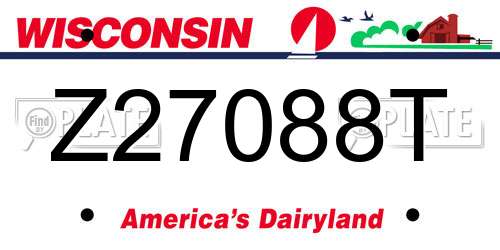Z27088T Wisconsin License Plate