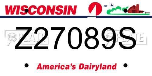 Z27089S Wisconsin License Plate
