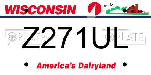 Z271UL Wisconsin License Plate