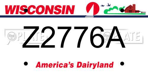 Z2776A Wisconsin License Plate