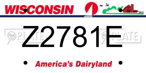 Z2781E Wisconsin License Plate