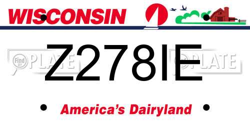 Z278IE Wisconsin License Plate