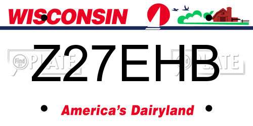 Z27EHB Wisconsin License Plate