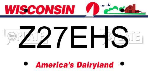 Z27EHS Wisconsin License Plate