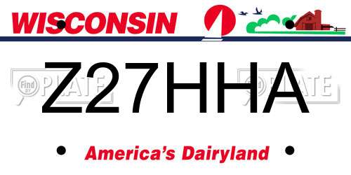 Z27HHA Wisconsin License Plate