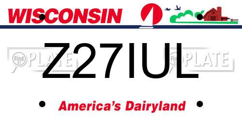 Z27IUL Wisconsin License Plate
