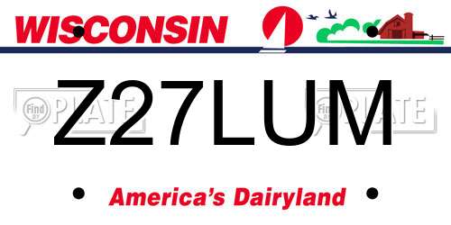 Z27LUM Wisconsin License Plate