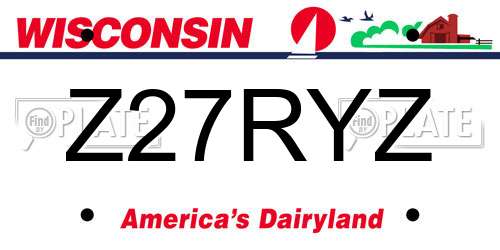 Z27RYZ Wisconsin License Plate
