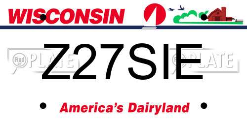 Z27SIE Wisconsin License Plate
