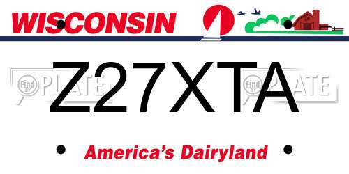 Z27XTA Wisconsin License Plate