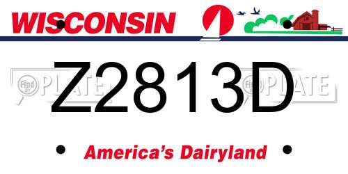 Z2813D Wisconsin License Plate