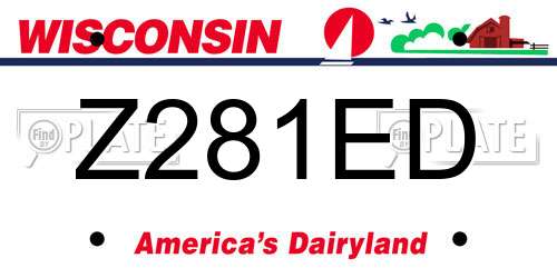 Z281ED Wisconsin License Plate