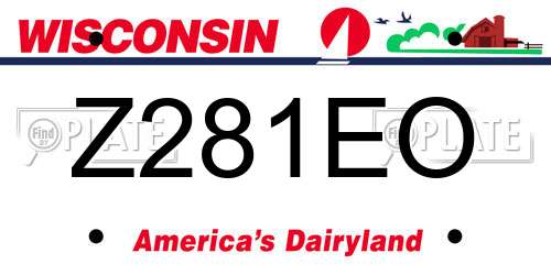 Z281EO Wisconsin License Plate