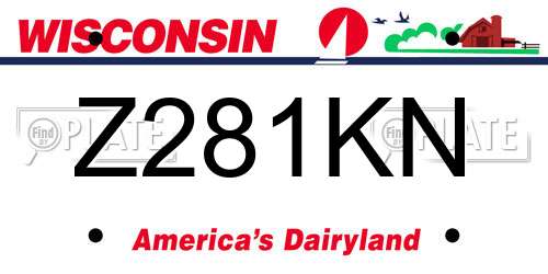 Z281KN Wisconsin License Plate