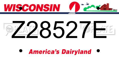 Z28527E Wisconsin License Plate