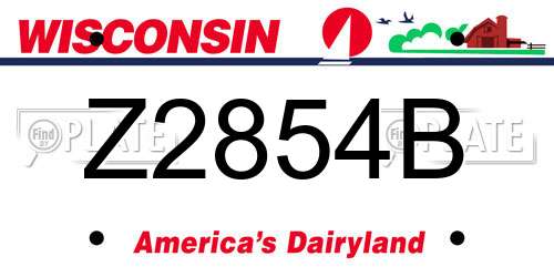 Z2854B Wisconsin License Plate