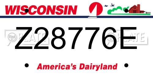 Z28776E Wisconsin License Plate