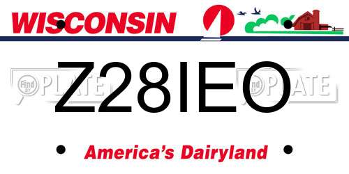 Z28IEO Wisconsin License Plate