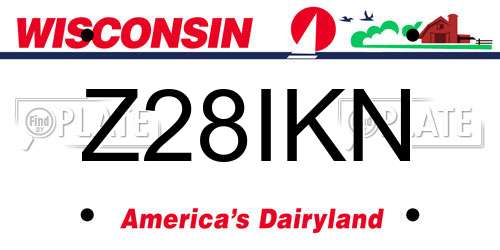 Z28IKN Wisconsin License Plate