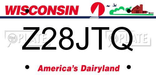 Z28JTQ Wisconsin License Plate
