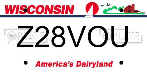 Z28VOU Wisconsin License Plate