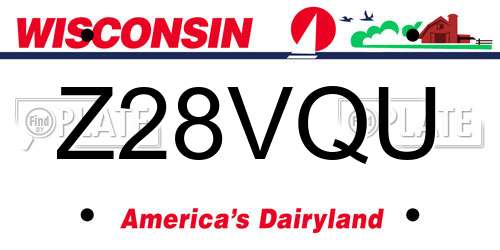 Z28VQU Wisconsin License Plate
