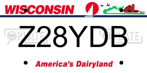 Z28YDB Wisconsin License Plate