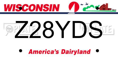 Z28YDS Wisconsin License Plate