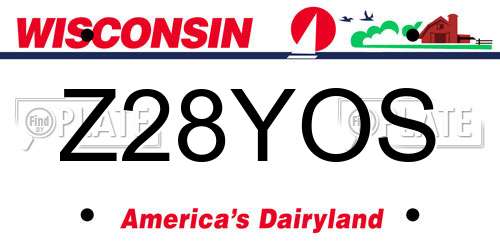 Z28YOS Wisconsin License Plate