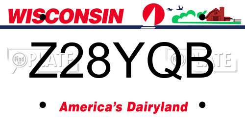 Z28YQB Wisconsin License Plate