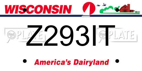 Z293IT Wisconsin License Plate