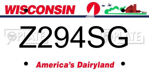 Z294SG Wisconsin License Plate