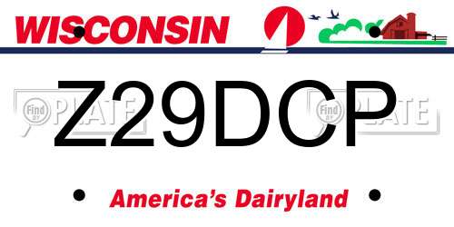 Z29DCP Wisconsin License Plate