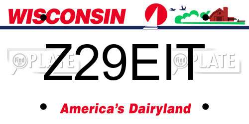 Z29EIT Wisconsin License Plate