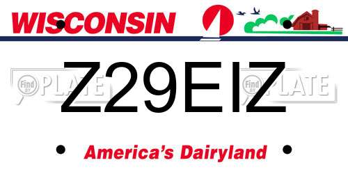 Z29EIZ Wisconsin License Plate