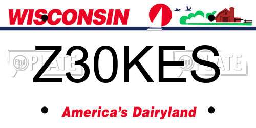 Z30KES Wisconsin License Plate