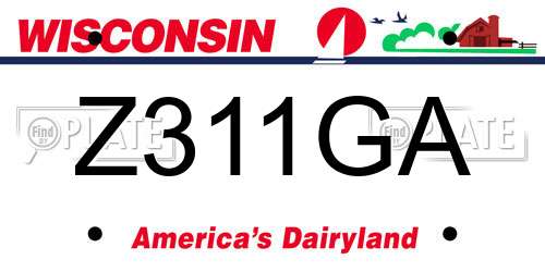 Z311GA Wisconsin License Plate