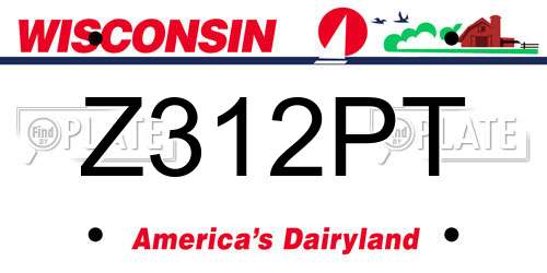 Z312PT Wisconsin License Plate